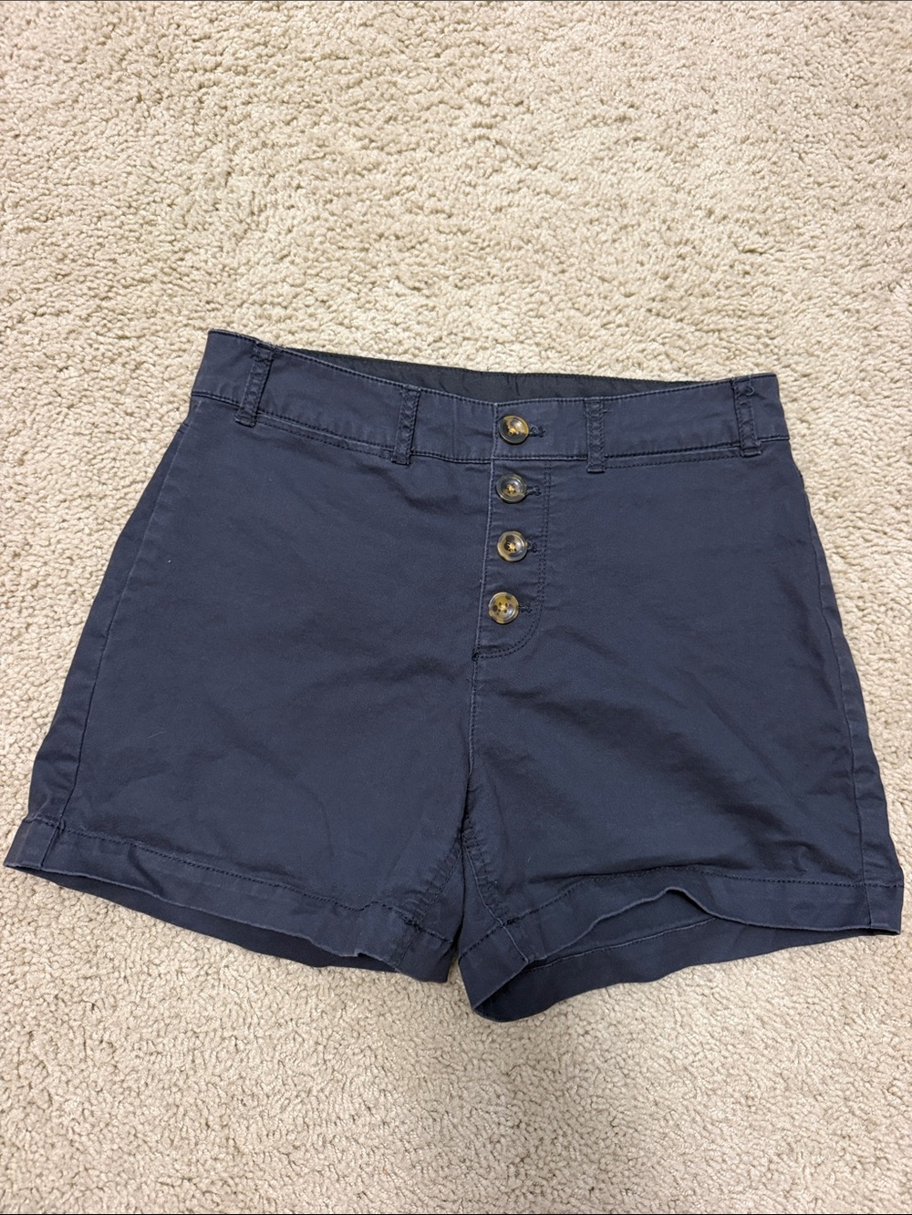 Old Navy Navy High-Waist Button-Front Women's Shorts